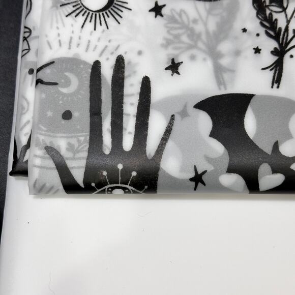 Halloween Skull Bats Shower Curtain 72x72 Clear Black Mystics NWT Crystal Ball - Picture 10 of 10